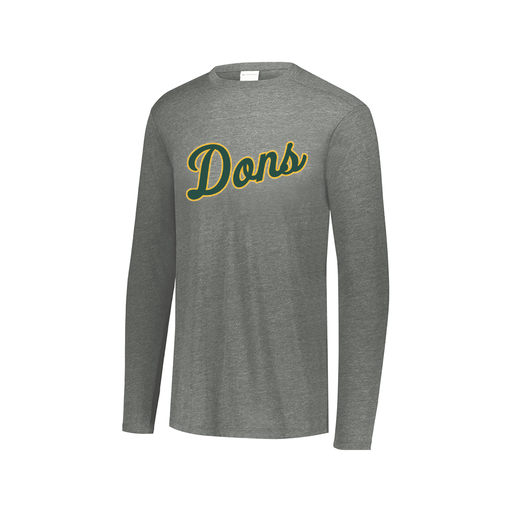 [FTLCUBGY-AXS-LOGO2] Decker Men's Tri-Blend T-Shirt - Long Sleeve (Adult XS, Gray, Logo 2)